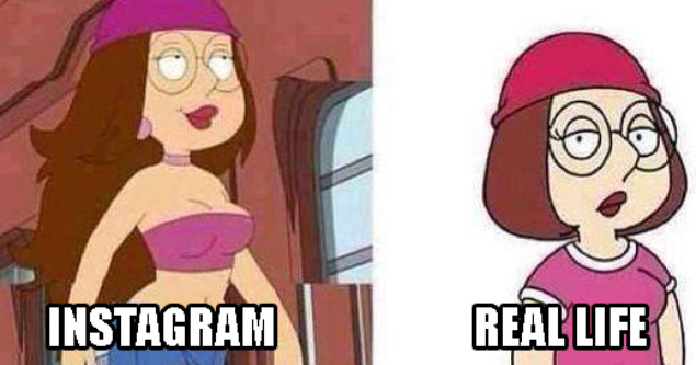 family guy meg instagram vs real life