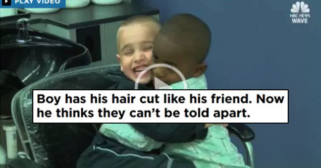 memes - photo caption - Boy has his hair cut his friend. Now he thinks they can't be told apart. By Staff The Associated Press 17 F Facebook Twitter Email Print ... Play Video Hcm Wave Watch Boy,5, gets haircut that's making a buzz around the world