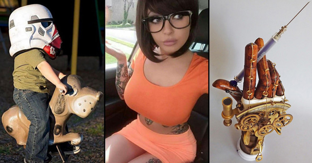 kid wearing a star wars mask | hot velma cosplay  | metal - Made In Get Anna