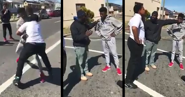 stills from a video of a fight