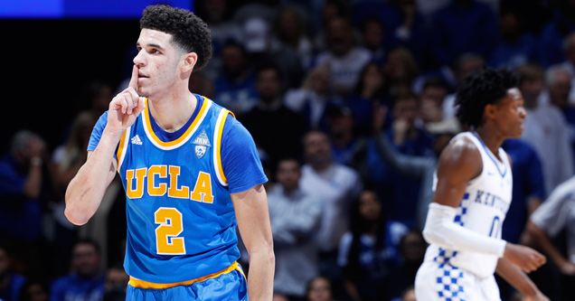 Lonzo Ball shushing in Kentucky Vs UCLA sweet 16