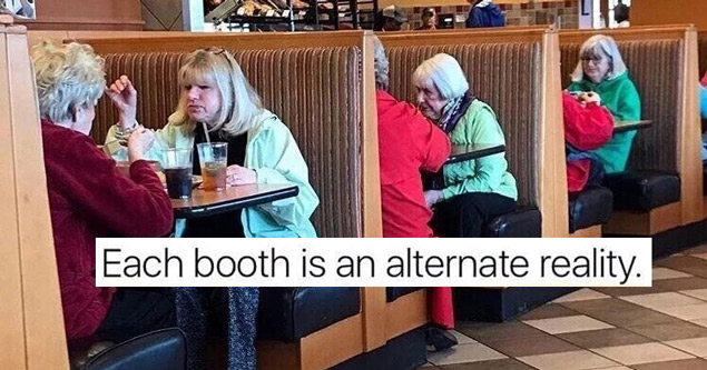 glitch in the matrix reddit - Each booth is an alternate reality.