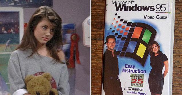 saved by the bell kelly and windows 95 ad with the friends cast