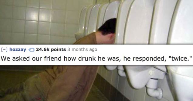 person passed out in a urinal