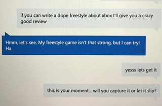An Xbox player gets an unexpected surprise from a Microsoft rep.