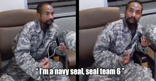 man claiming to be navy seal wearing army fatigues