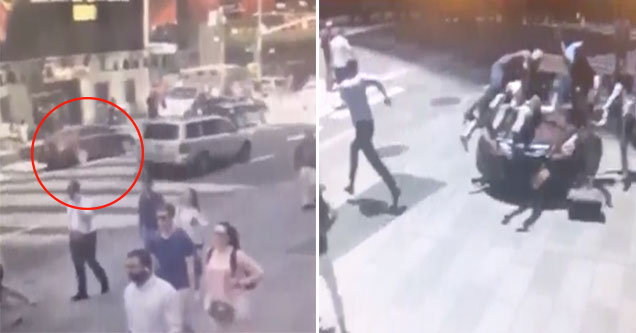 cctv footage of the car attack in times square