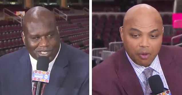 shaq and charles barkley on tv going at it with trash talk