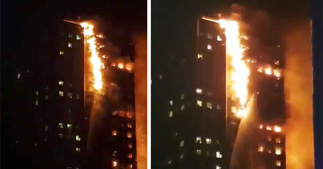 24 story building in London caught on fire