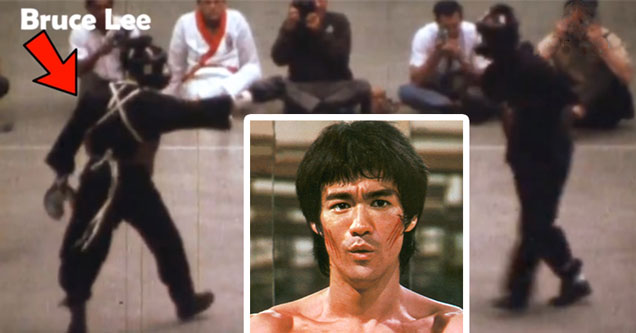 still from the video of Bruce Lee's only known fight ever recorded