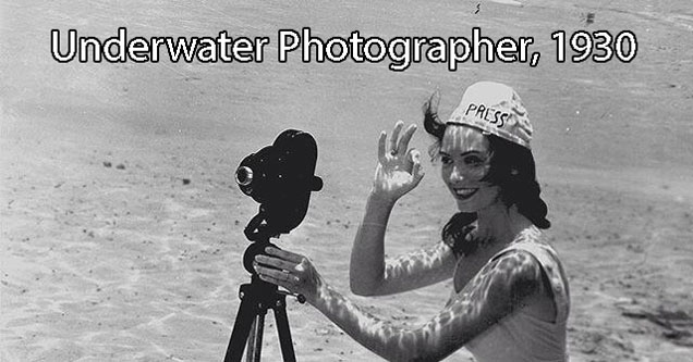 underwater photographer in 1930