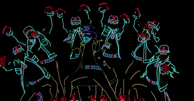 Awesome neon dance troupe lights up the stage