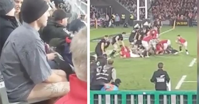 streaker waiting to take the field at a rugby match