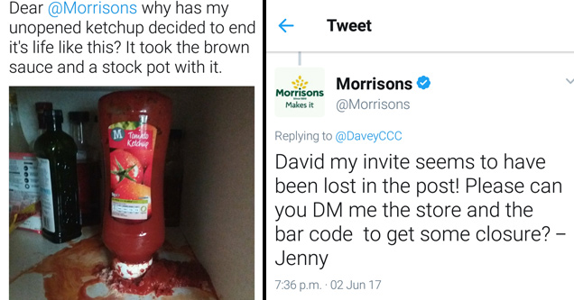 ketchup bottle Morrisons ordeal