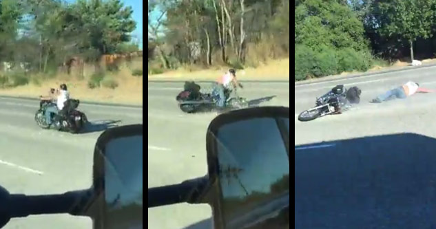 Biker Gets The Death Wobbles And Wipes Out Big Time