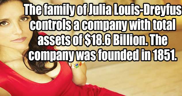 cat - eBaum's World The family of Julia LouisDreyfus controls a company with total assets of $18.6 Billion. The company was founded in 1851.