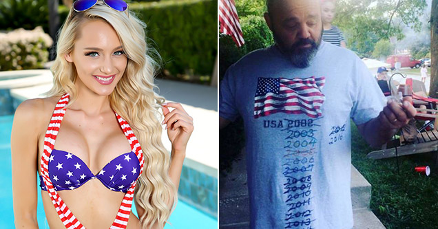 'murica pics for the 4th - girl in bikini and man wearing shirt with year updated the past dozen or so years