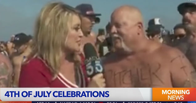 reporter gets puked on during the fourth of july