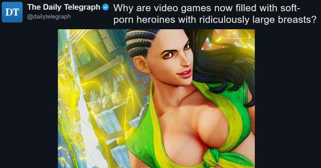 female video game character with big breasts