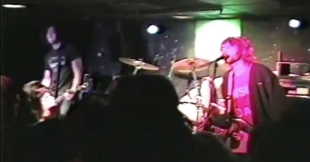 nirvana playing at a small club in conneticut