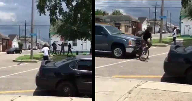 man steals bike from old guy and gets hit by truck