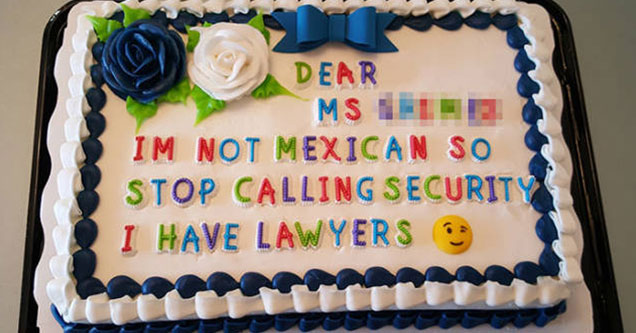 guy makes a cake to tell his neighbor that he isn't mexican