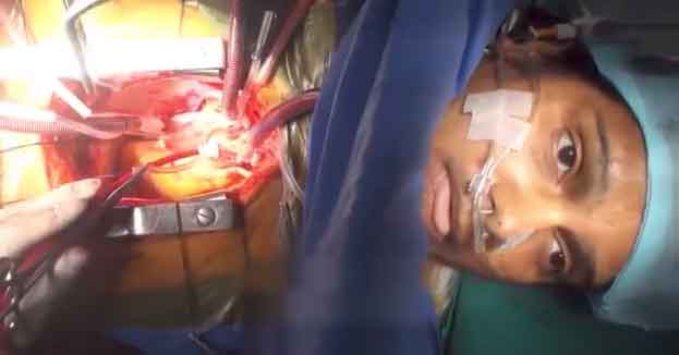 woman wakes up during open heart surgery