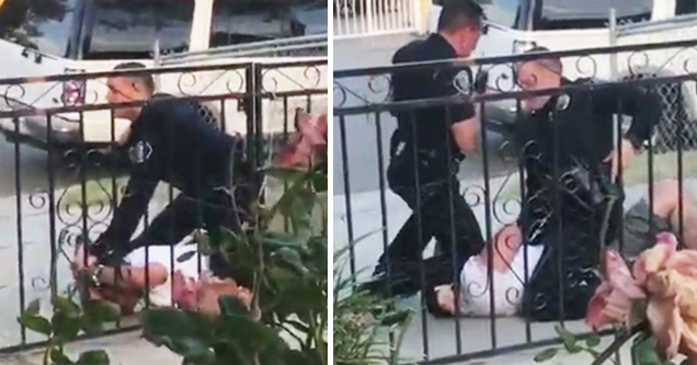 cops beating handcuffed suspect