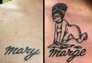 Failed relationship turned into a failed tattoo.