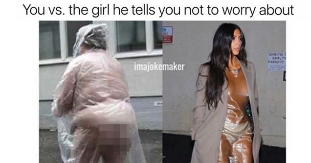 kim kardashian and big woman in see through coat