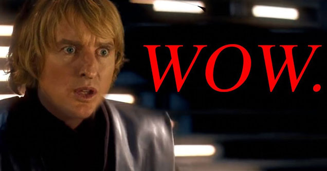 owen wilson photoshopped into star wars with the word wow