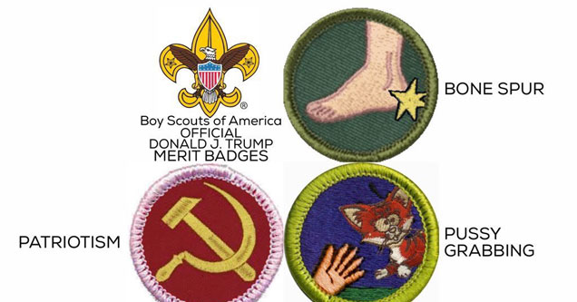 #TrumpScoutBadges Imagines What Merit Badges Trump Would Earn