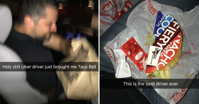 uber driver brings some taco bell