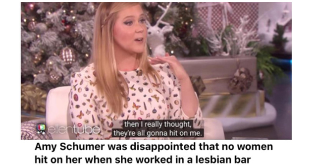 lesbian period meme - then I really thought, ele tude, they're all gonna hit on me. Amy Schumer was disappointed that no women hit on her when she worked in a lesbian bar pinknews.co.uk