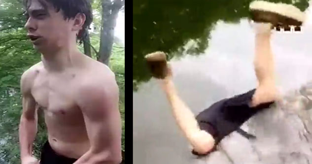 Shirtless Bro Flexes, Passes Out, and Falls Off A Cliff