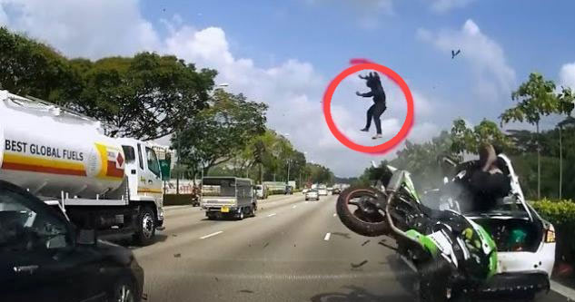 Dashcam Captures an INSANE Motorcycle Accident