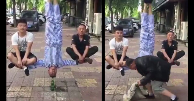 Bottle Balancing Act Is Accidentally Exposed By Good Samaritan