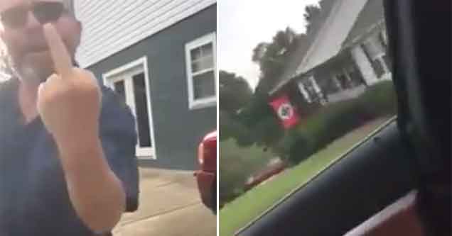 Lady Confronts Her Neighbor About Him Flying A Nazi Flag