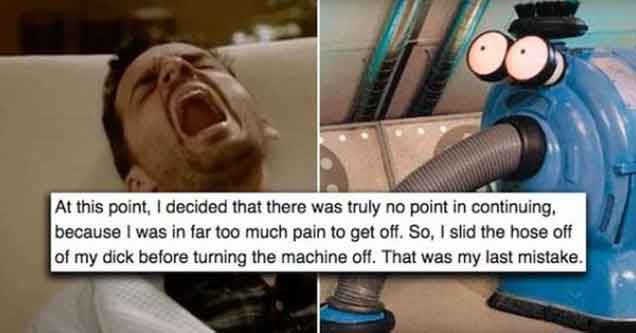 Guy Learns The Hard Way That Putting Your Dick Into A Vacuum Is A BAD Idea