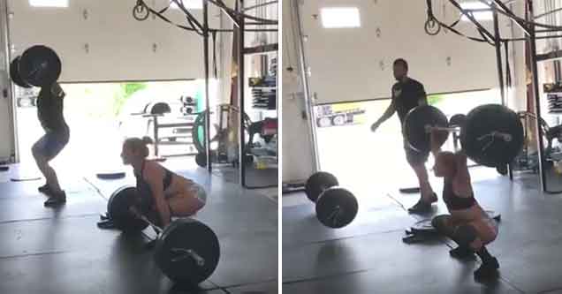 Power Lifting Chick Gets Destroyed By Some Heavy Weights