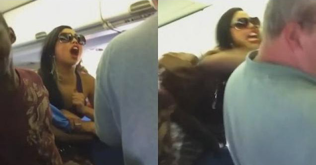 girl freaks out on plane passengers