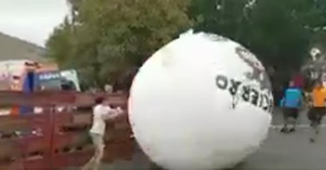 Guy Gets Absolutely Destroyed By 600 Pound Ball