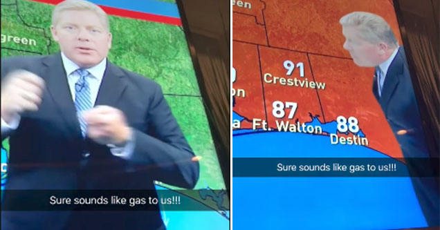 farting weatherman breaks wind