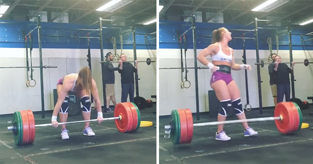 girl lifts huge amount of weights