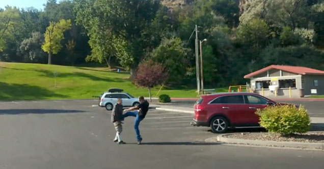 Pedophile Gets His Ass Kicked After Walking Around A Park With His Dick Hanging Out 