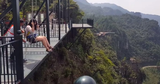 Would You Swing Off This 1000 Foot Cliff in China?