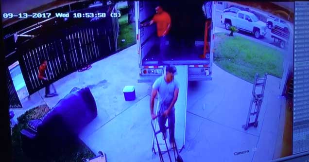 mover caught on camera trying to fake injury for money