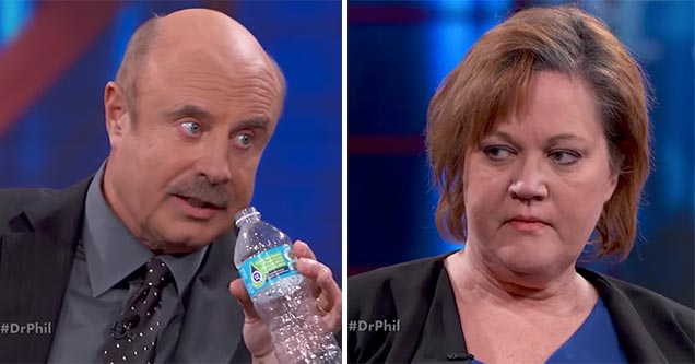 Dr. Phil and Vodka filled water bottle of a guest