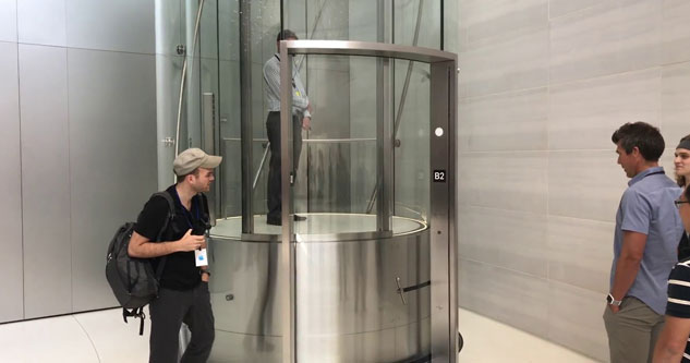 Awesome Glass Elevator in the Steve Jobs Theater