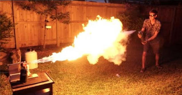 Battle of the elements- flamethrower versus liquid nitrogen